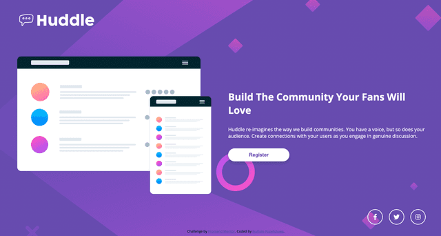 Huddle Landing Page