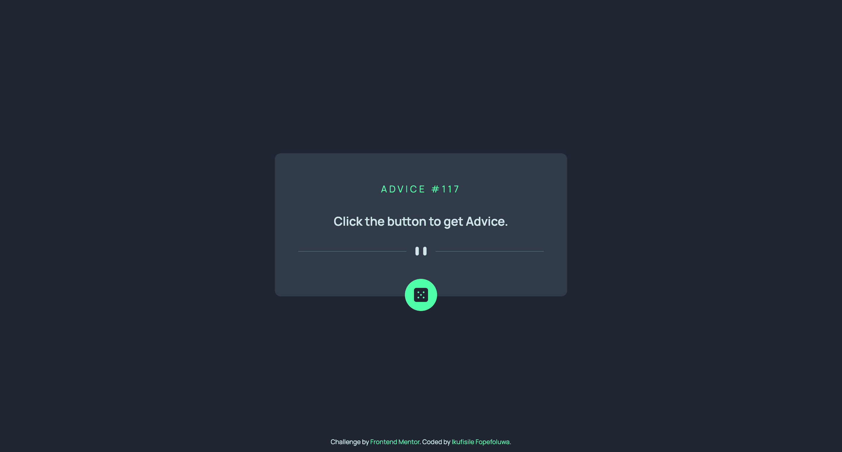 Frontend Mentor | Advice generator app